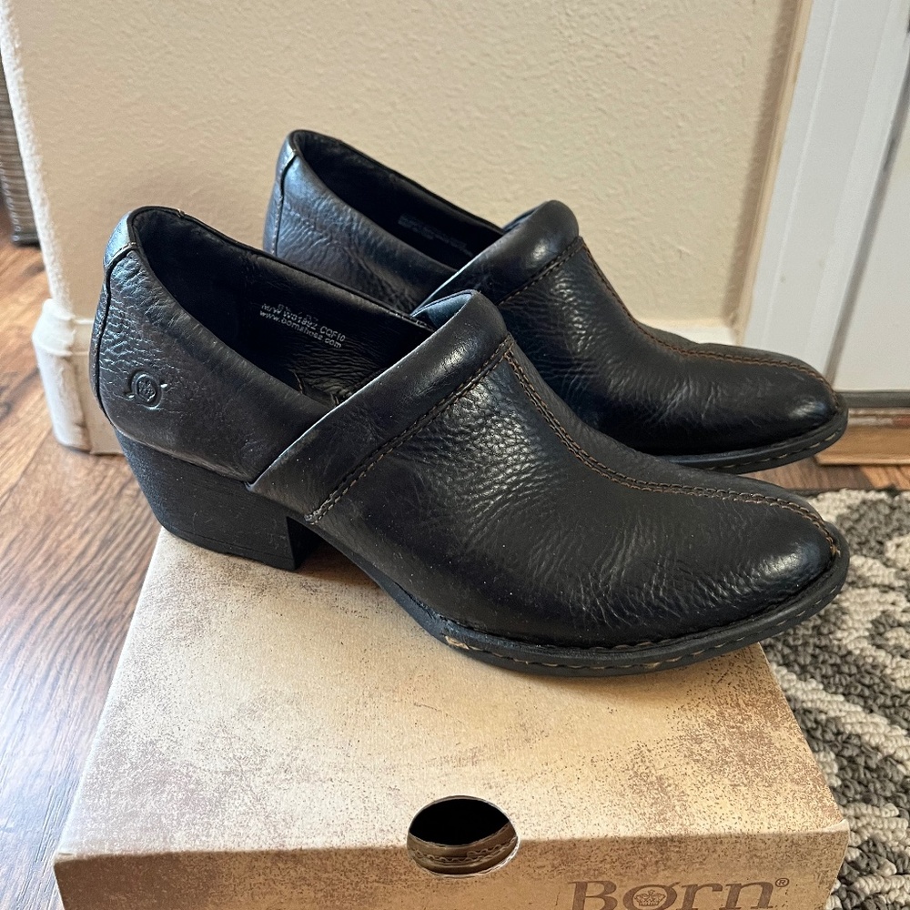 6.5M Born Black Leather Boot Shoes
